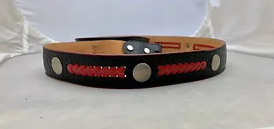 $24.99 • Buy TONY LAMA Black LEATHER  Red Whip Stitch Concho Size 40 BELT Cowboy WESTERN