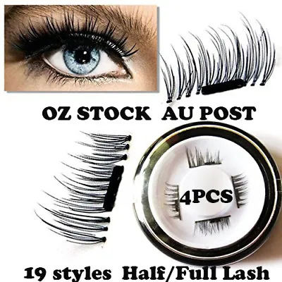 $8.19 • Buy 4PCS 3D Magnetic False Eyelashes No Glue Handmade Natural Extension Eye Lashes
