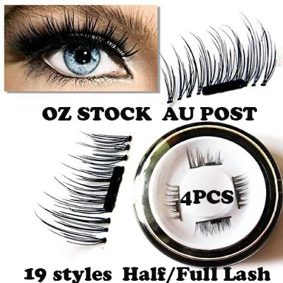 $8.19 • Buy 4PCS 3D Magnetic False Eyelashes No Glue Handmade Natural Extension Eye Lashes