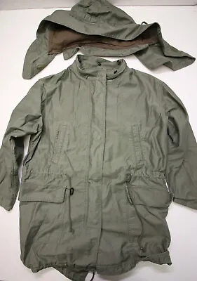 Vtg Gap Military Parka Olive Green Jacket M Fishtail Removable Hood No Liner • $75