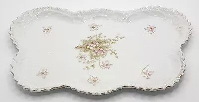 Antique Victoria Carlsbad Austria Porcelain Floral Dresser Vanity Tray Dish • $59.99