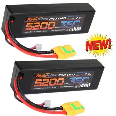 Powerhobby 2s 7.4v 5200mah 35c Lipo Battery W XT90 Plug 2-Cell ( 2 Pack ) • $61.95