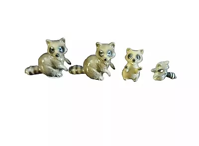 (4) Vintage Miniature Raccoons Bug House /Hagen Figurine Trinket Collectible • $9.99