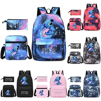 Lilo Stitch Backpack 3pcs Set Kids Boy Girl School Book Bag Handbag Pencil Case • $23.99