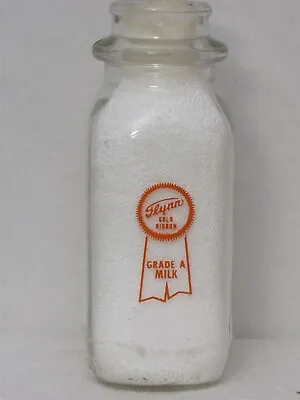 TSPHP Milk Bottle Flynn Dairy Des Moines IA POLK COUNTY Gold Ribbon Grade A LOC? • $9.99