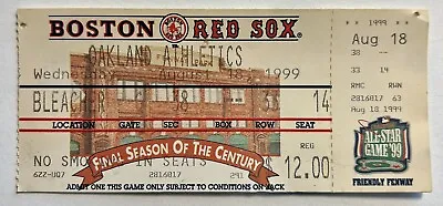 Boston Red Sox Ticket Stub 1999 Oakland Athletics All Star Game Baseball Fenway • $30.67