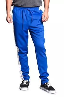 Victorious Men's Slim Fit Striped Sports Workout Techno Track Pants TR522-S1F • $16.95