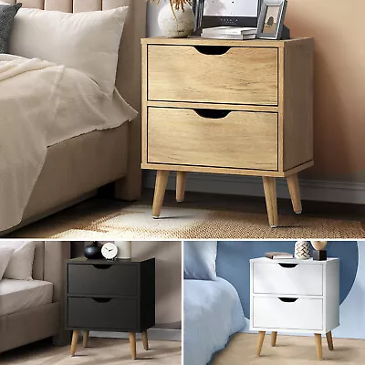 Oikiture Bedside Tables 2 Drawers Side Table Bedroom Furniture Storage Cabinet • $51.90