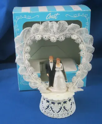 Vintage 1947 COAST Novelty Bride & Groom Wedding Cake Topper Mint In Box • $24