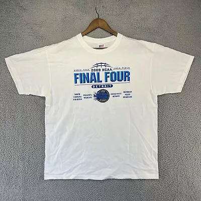 Final Four Shirt Mens Extra Large White Detroit UNC Michigan State UCONN Logo • $4.57