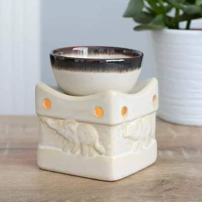 Two Tone Elephant Oil Burner Wax Scent Home Aromatherapy With A Tealight Candle • £7.66