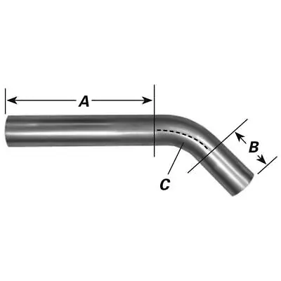 Exhaust Pipe 320455CB Great Sounding Exhaust Universal 45 Deg. Mandrel Bent J-Pi • $39.21