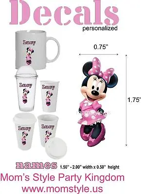 Minnie Mouse Cup Decal - Personalized • $2.88
