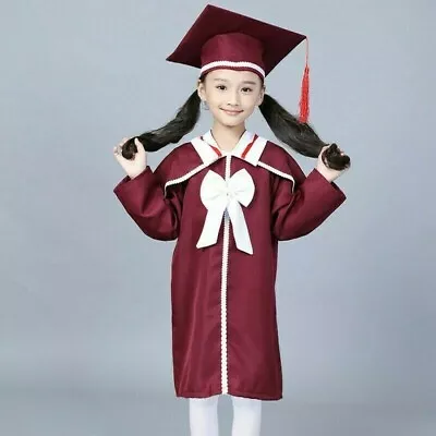 Child Kids Baccalaureate Gown Graduation Academic Dress Hat Cap Student Costume • £17.24