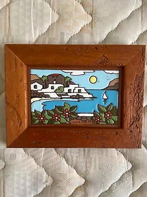 Vintage Hand Painted Spanish Decorative Ceramic Tile Framed • £9.99