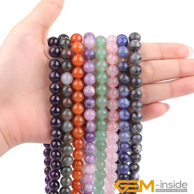 $5.63 • Buy Wholesale Natural Assorted Gemstone Round Loose Beads 15  3mm 4mm 6mm 8mm 10mm