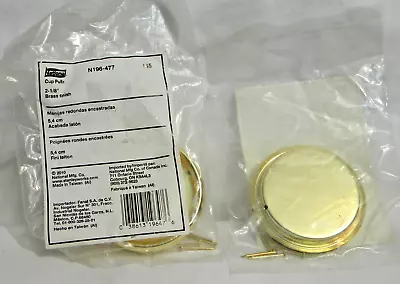 National Hardware N196-477 Recessed Round Cup Pulls 2-1/8 Inch Bright Brass 2pks • $5.50