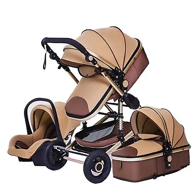 3 In 1 Luxury Baby Stroller Brown • $349.99