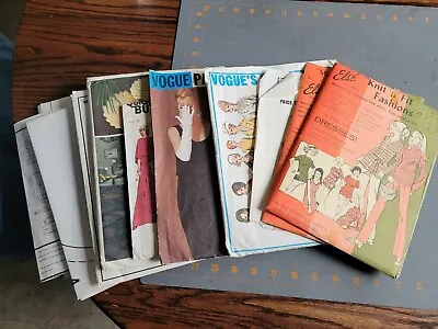 Lot Of 8Vintage Vogue (and Other)  Patterns/Sewing Dresses Pillows Suits . • $42.50
