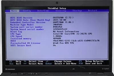 Lenovo ThinkPad X1 Carbon(Gen 1) I5 3427U @ 1.8GHz 4GB RAM No SSD/OS *Parts* • $65