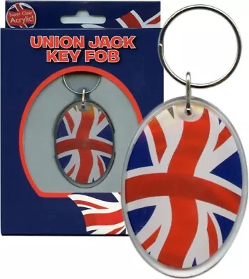  Red & White Union Jack Flag Design Key Ring Fob  • £3.80