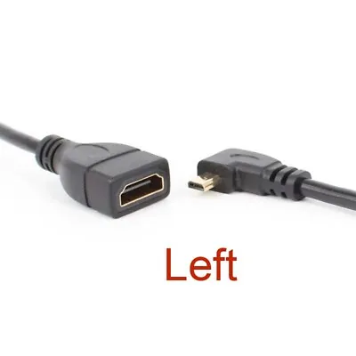 Planted HDMI Female To 90 Degree Left Angled Micro HDMI Male Adapter Cable • $2.31