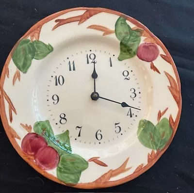 Franciscan Ware 11  Dinner Plate Apple Pattern Wall CLOCK Made In England • $14.99