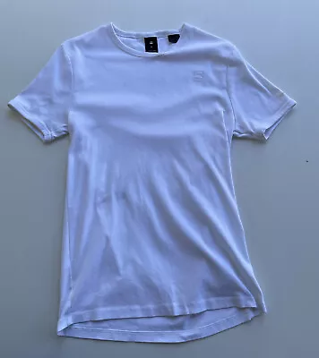 Mens Medium G Star Raw Base R T S/S Shirt Solid White Logo Casual  • $20