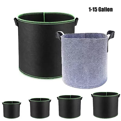 5 Pk Plant Grow Bags Fabric Pot 1-15 Gallon Nursery Soil Bag Thickened Nonwoven • $15.19