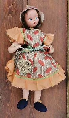 Vintage Polish? Cloth Doll Mask Face Sawdust Filled With Butterfly Net • $29.99