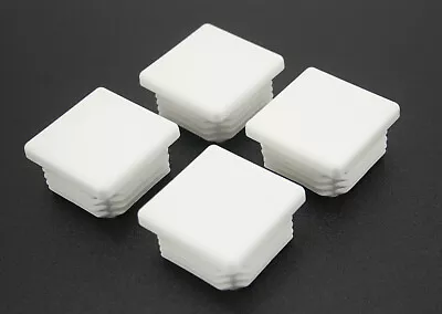 (4) 1-1/2  White Square Tubing Plastic End Cap 1.5   4pcs  Post Pipe Tube Plug • $10.65