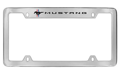 Ford Mustang Patriotic Pony Chrome Plated Metal License Plate Frame Holder • $41.95