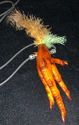  Voodoo Chicken Foot Silver Skull Necklace New Orleans Louisiana Magic Curse   • $14.95