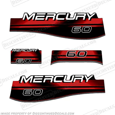 Fits Mercury 60hp Decals - Red (Non-Bigfoot) Outboard Motor Stickers 60 Decal • $89.95