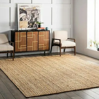 $237.99 • Buy NuLOOM Hand Made Contemporary Natural Tan Braided Jute Area Rug