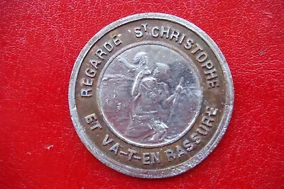 $100 • Buy Antique Automobile Car Badge Regarde St Christophe Puis Va T En Rassure France