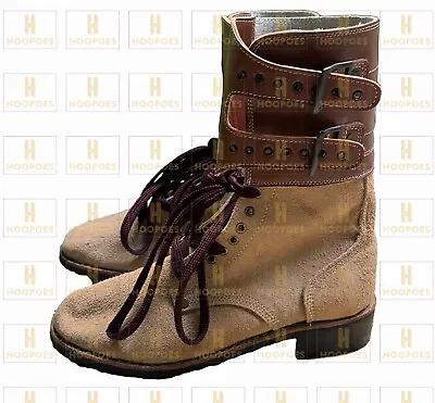 WW2 AMERICAN BUCKLE COMBAT BOOTS US ARMY LEATHER BOOTS - All Sizes Available • $110