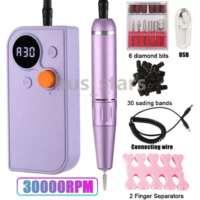 Portable Nail Drill Rechargeable E File Machine Cordless Manicure Pedicure Art • $46.99