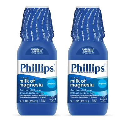 New 2 Pack Phillips Milk Of Magnesia ORIGINAL 12oz Each Exp10/24 • $15.99