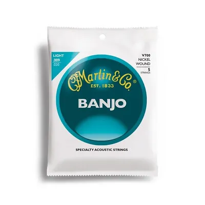 3 Sets Martin V700 Vega Banjo Strings 5 String Light Nickel Wound 9-20 • $14.95