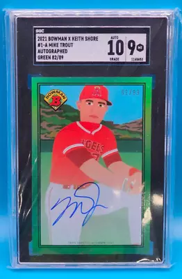 2021 Topps Bowman X Keith Shore MIKE TROUT Auto 82/89 Angels SSP SGC 9 10 MINT • $325