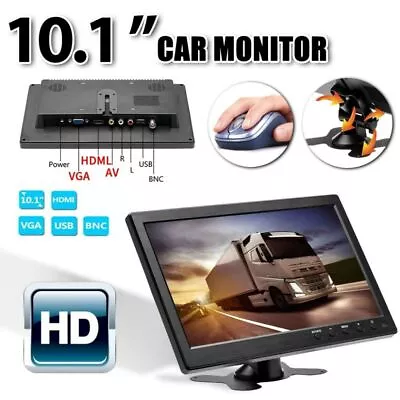 10.1” HD Monitor For Mini TV/Car Video Player/Car DVR Support BNC/AVI/VGA/HDMI • £42.99