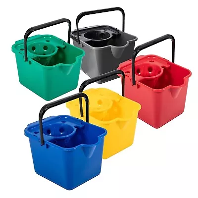 Plastic Mop Bucket With Wringer 12 Litre Capacity Floor Bucket Only For Cleaning • £15.99