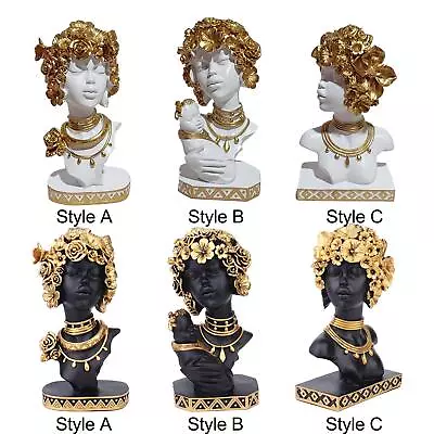 African Women Statue Female Sculpture Exquisite Ornament Lady Figurine For Table • $61.29