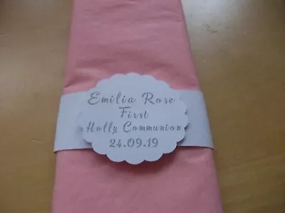 £3.50 • Buy 20 Personalised Paper Napkins Rings For First Holy Communion Birthday 