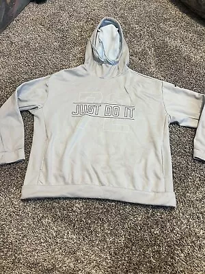 Men’s Nike Dri-Fit Just Do It Hoodie Sweatshirt Size Medium White Funnel Neck • $20