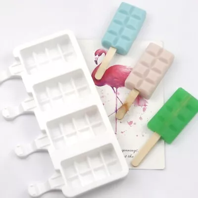 Silicone Ice Cream Mould Popsicle Lolly Frozen Dessert Maker Cakesicles Tray 4 • £3.45