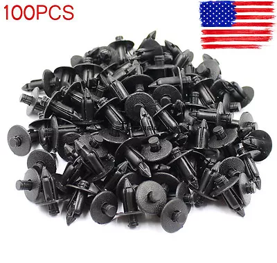 100 Pcs 7mm Hole Black Plastic Bumper Fender Push Car Door Clips Rivet Panel • $6.99