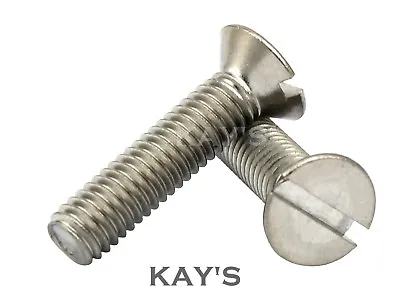 M4 4mm SLOTTED COUNTERSUNK MACHINE SCREWS A2 STAINLESS STEEL SLOT HEAD CSK BOLTS • £5.60