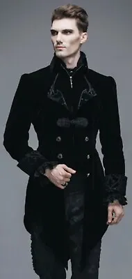 Double Breasted Velvet Gothic Steampunk Vampire Tailcoat Size XL • $69.99